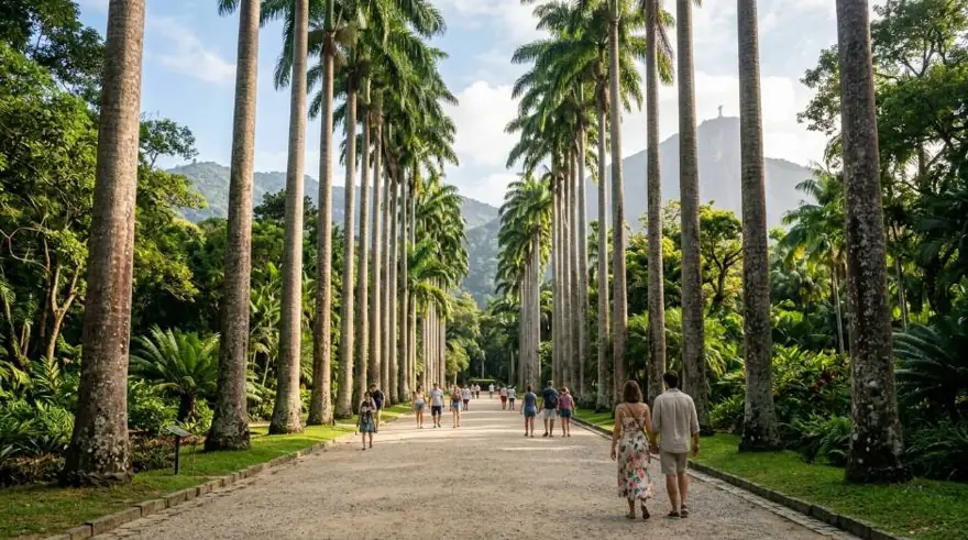 Avenida de palmeiras imperiais do Jardim Botânico do Rio de Janeiro